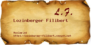 Lozinberger Filibert névjegykártya
